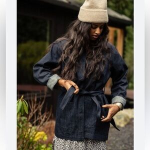 Jackson Rowe Jacket Women Large Dark Wash Casual Spring Denim Travel NWT